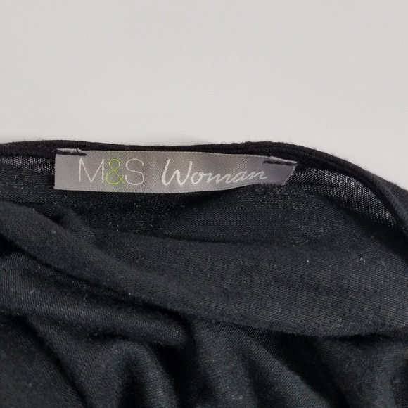 M&S Woman Black Open Cardigan Long Sleeve Top - Picture 4 of 5